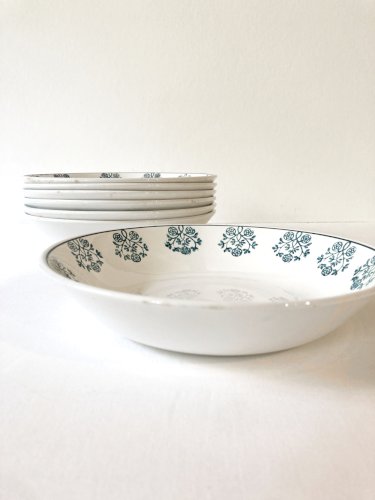 6 assiettes creuses Sarreguemines, modèle René