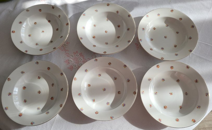6 assiettes creuses vintage de Digoin Sarreguemines décor floral