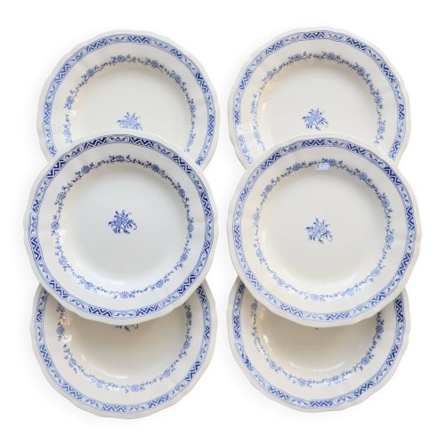6 assiettes creuses vintage Gien – Modèle “Royal”