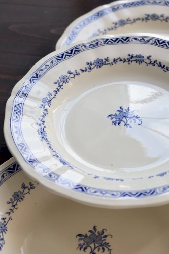 6 assiettes creuses vintage Gien – Modèle “Royal”