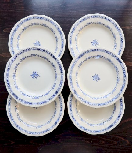 6 assiettes creuses vintage Gien – Modèle “Royal”