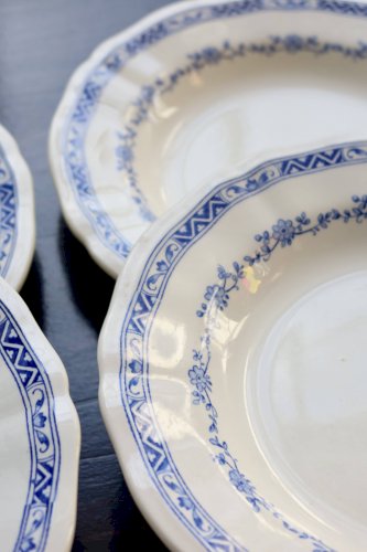6 assiettes creuses vintage Gien – Modèle “Royal”