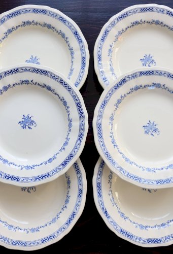 6 assiettes creuses vintage Gien – Modèle “Royal”