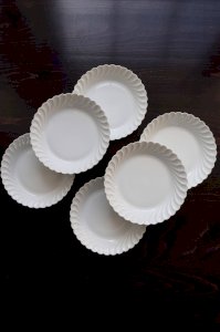 6 assiettes creuses vintage porcelaine blanche torsadée Limoges Haviland