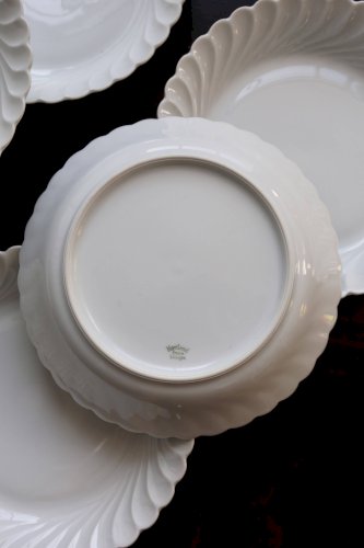6 assiettes creuses vintage porcelaine blanche torsadée Limoges Haviland