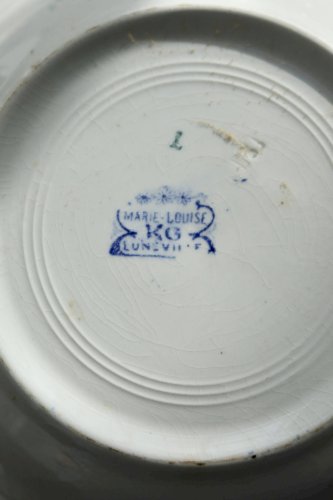 6 assiettes creuses vintage terre de fer Lunéville - Modèle Marie-Louise