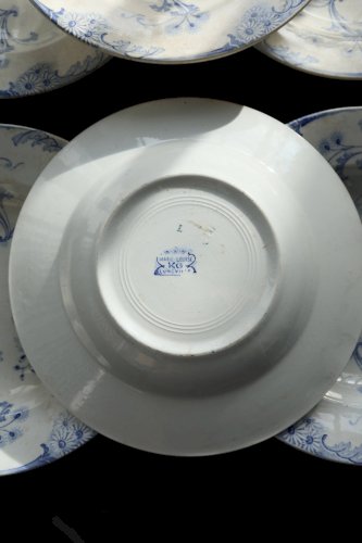 6 assiettes creuses vintage terre de fer Lunéville - Modèle Marie-Louise