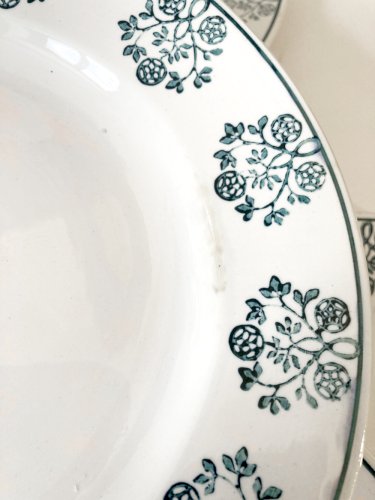 6 assiettes de service Sarreguemines, modèle René