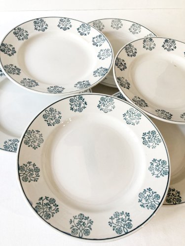 6 assiettes de service Sarreguemines, modèle René
