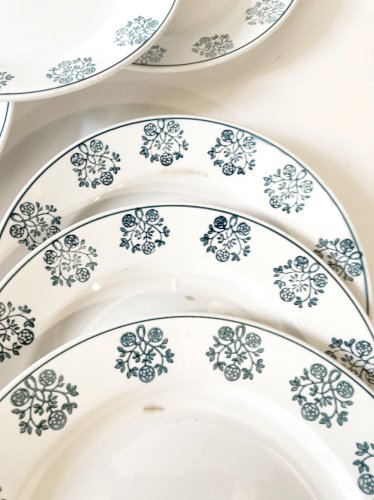6 assiettes de service Sarreguemines, modèle René