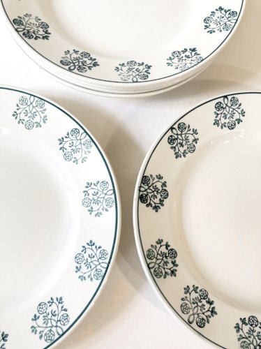 6 assiettes de service Sarreguemines, modèle René