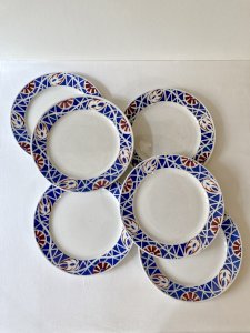 6 serving plates, Sarreguemines, Robinson model