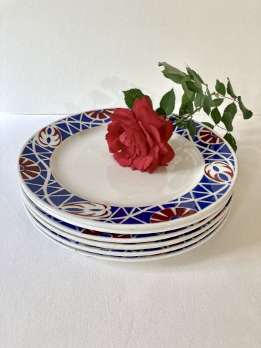 6 assiettes de service, Sarreguemines, modèle Robinson