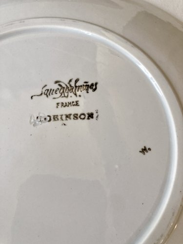 6 assiettes de service, Sarreguemines, modèle Robinson