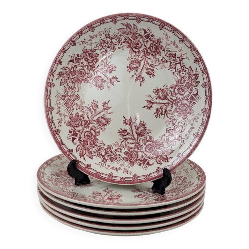 6 assiettes en faïence de Sarreguemines