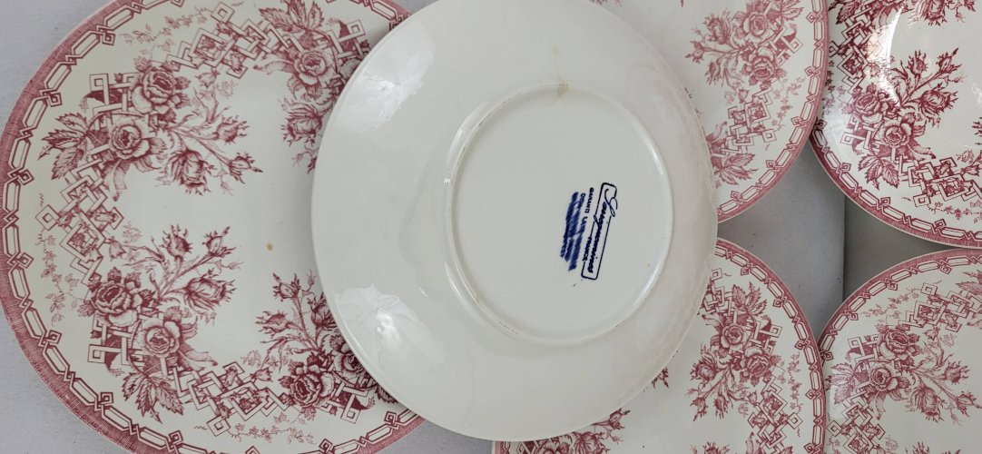 6 assiettes en faïence de Sarreguemines