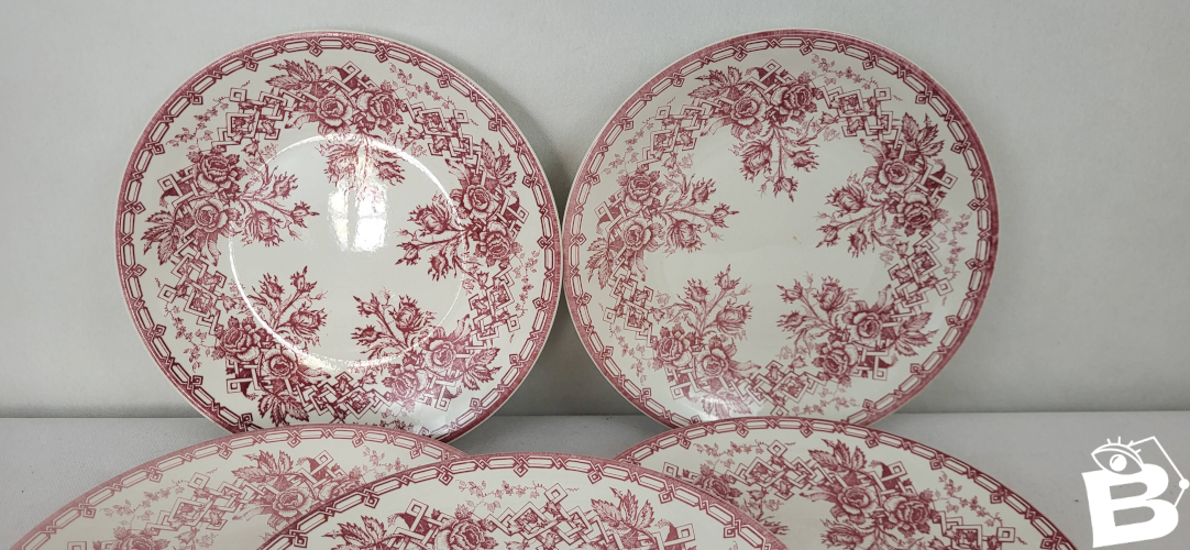 6 assiettes en faïence de Sarreguemines