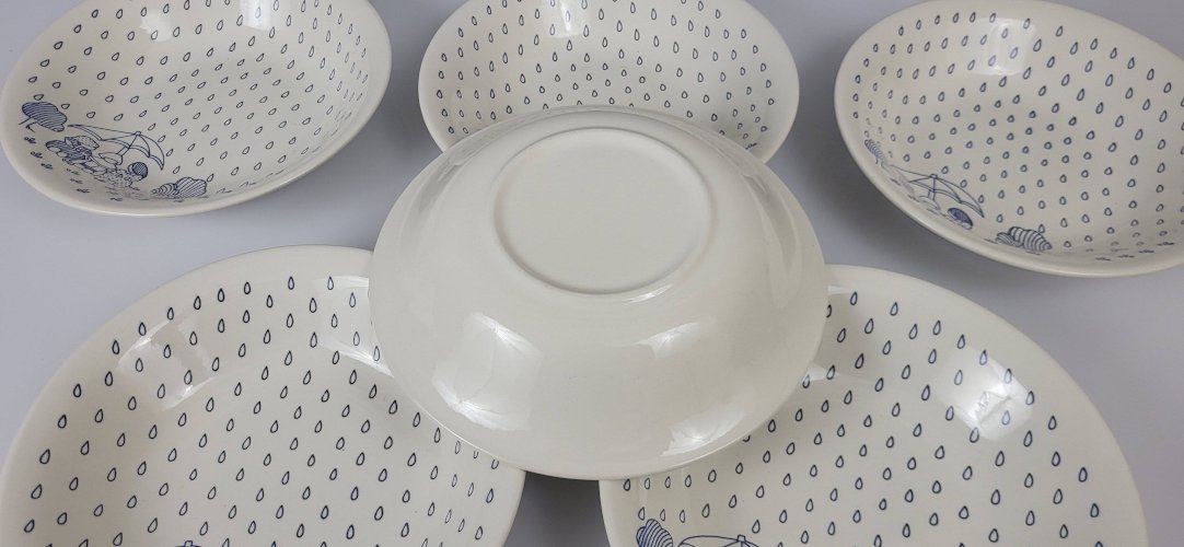 6 Assiettes en faïence de Sarreguemines