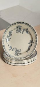 6 porcelain plates, Grigny — model Muguet