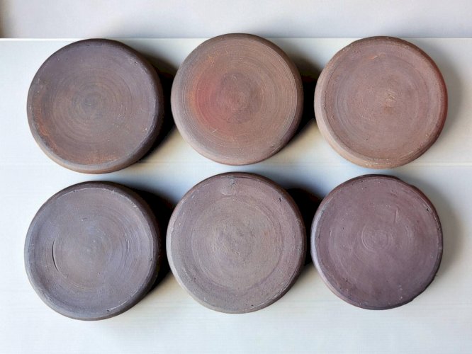 6 assiettes en grès de Ratilly / J&N Pierlot / Puisaye