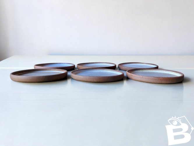 6 assiettes en grès de Ratilly / J&N Pierlot / Puisaye