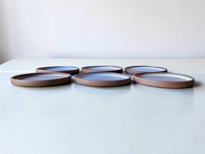 6 assiettes en grès de Ratilly / J&N Pierlot / Puisaye