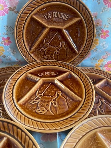 6 assiettes fondu sarreguemines