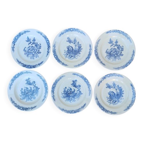 6 assiettes plates Clairefontaine modèle Louis XV