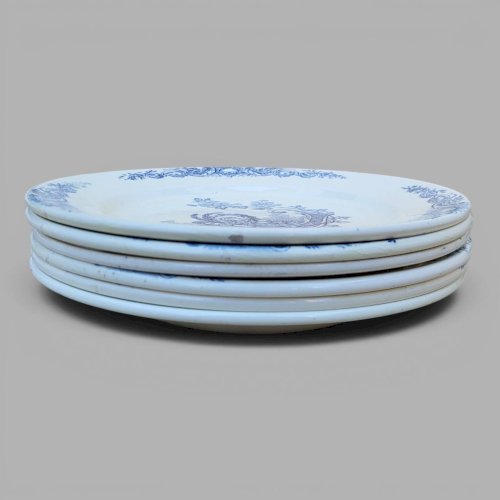 6 assiettes plates Clairefontaine modèle Louis XV
