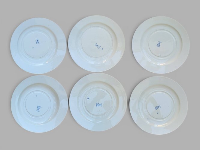 6 assiettes plates Clairefontaine modèle Louis XV