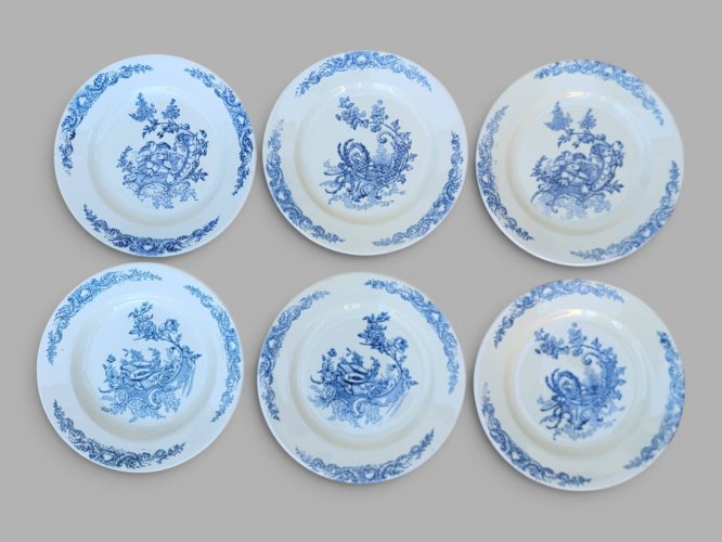 6 assiettes plates Clairefontaine modèle Louis XV