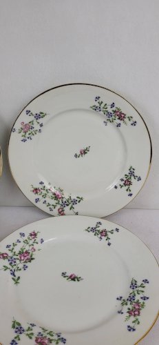 6 assiettes plates décor aux barbeaux