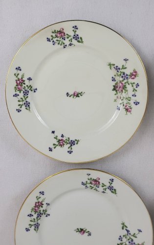 6 assiettes plates décor aux barbeaux