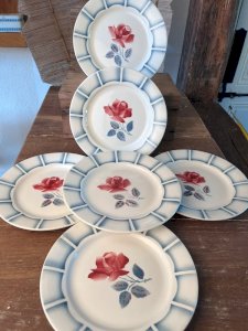 6 assiettes plates Digoin Sarreguemines modèle Dauphin