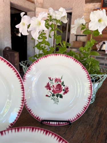 6 assiettes plates Digoin Sarreguemines modèle Yvette