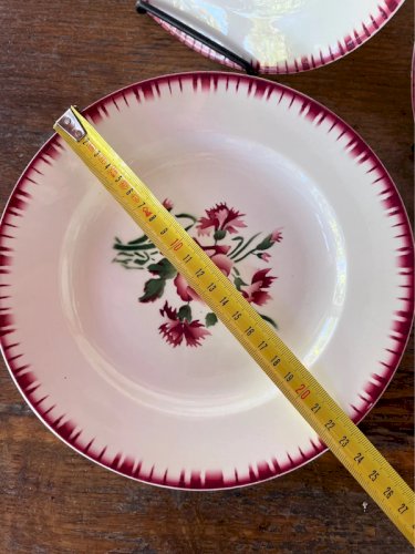 6 assiettes plates Digoin Sarreguemines modèle Yvette