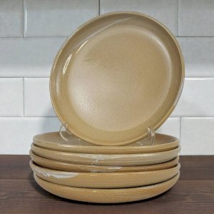 6 assiettes plates en grès Poterie Auger