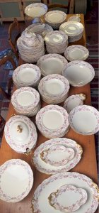 6 flat plates in antique D&C porcelain Grand dépôt E.Bourgeois