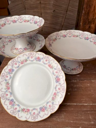 6 assiettes plates en porcelaine ancienne D&C Grand dépôt E.Bourgeois