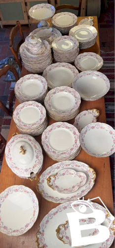 6 assiettes plates en porcelaine ancienne D&C Grand dépôt E.Bourgeois