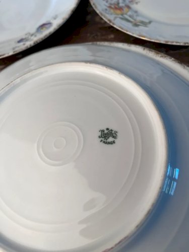 6 assiettes plates en porcelaine ancienne Limoges