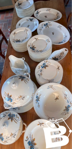 6 assiettes plates en porcelaine ancienne peinte
