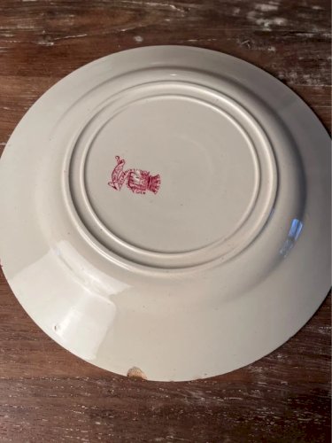 6 assiettes plates Gien 1878 modèle Capucines