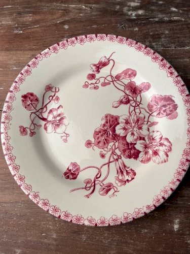 6 assiettes plates Gien 1878 modèle Capucines