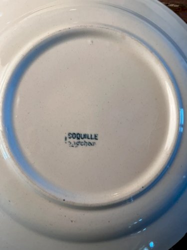 6 assiettes plates Longchamp modèle Coquilles