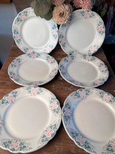 6 assiettes plates Lunéville Keller&Guerin modèle Florence