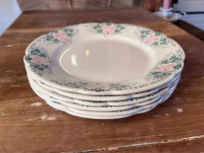 6 assiettes plates Lunéville Keller&Guerin modèle Florence