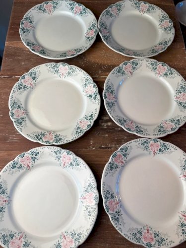 6 assiettes plates Lunéville Keller&Guerin modèle Florence