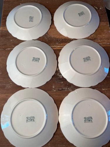 6 assiettes plates Lunéville Keller&Guerin modèle Florence