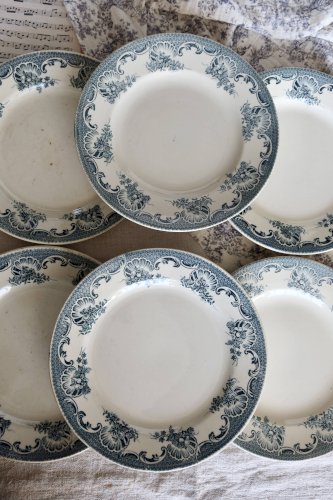 6 assiettes plates Moulin des Loups Lavallière